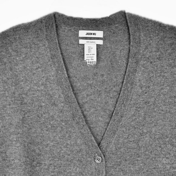 Jason Wu Women's 100% Cashmere Cardigan Sweater Top w Pockets Gray Size S NEW - Picture 4 of 11